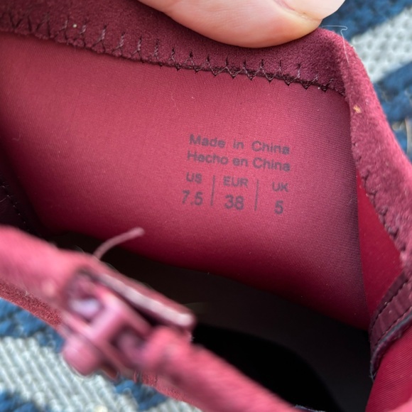 ALDO maroon suede block heel ankle booties. Size 7.5. - Picture 2 of 5